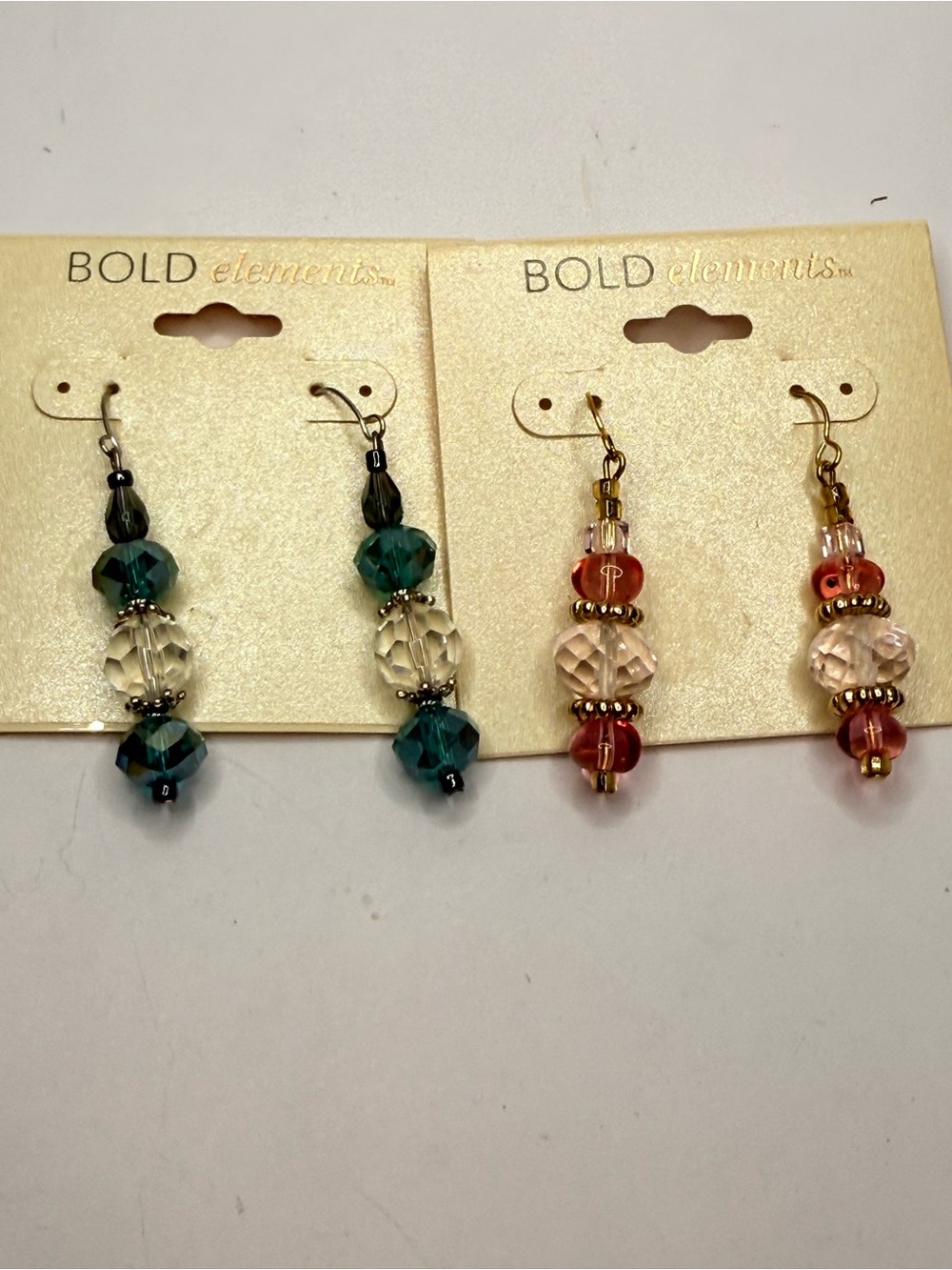 BOLD elements Beaded Drop Earrings - Teal and Pink